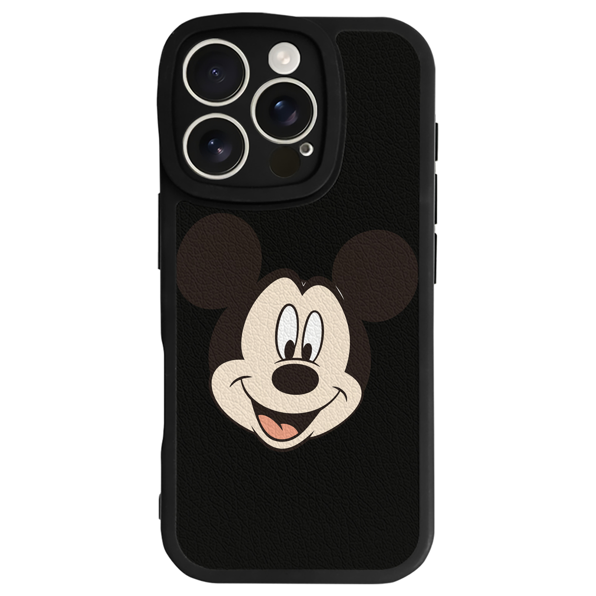 （画像用） ミッキーマウス Mickey Mouse 【iPhone 16シリーズ対応】シリコンスマホケース（レザー調） 材質：シリコン